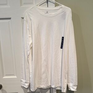 Lands' End Men's Classic White Long Sleeve Tee